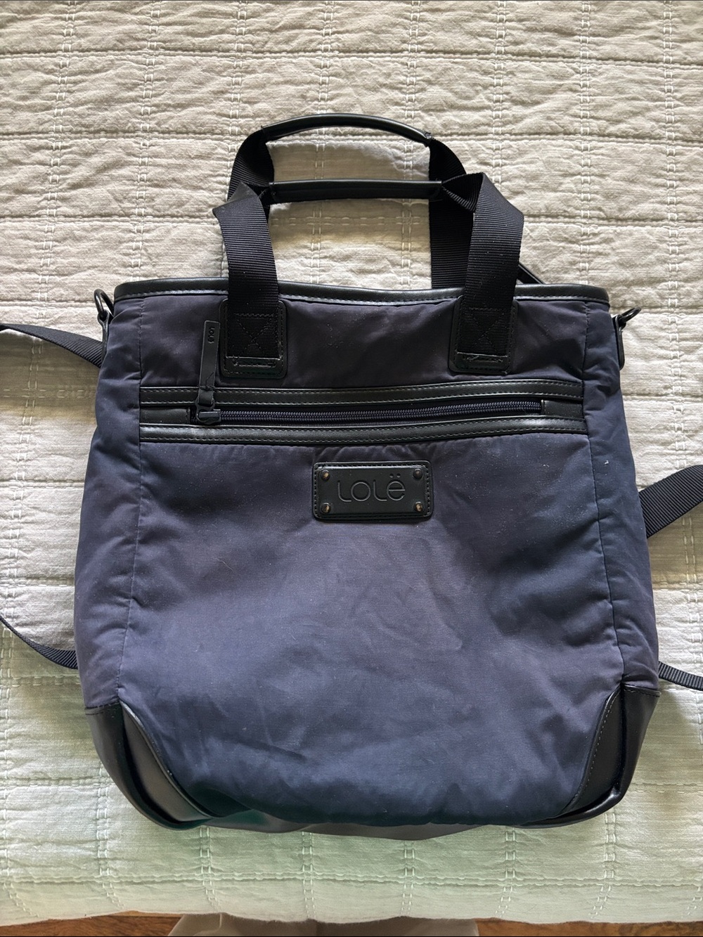 Lole Men's Navy Blue Laptop Tote with Top Handles and Strap